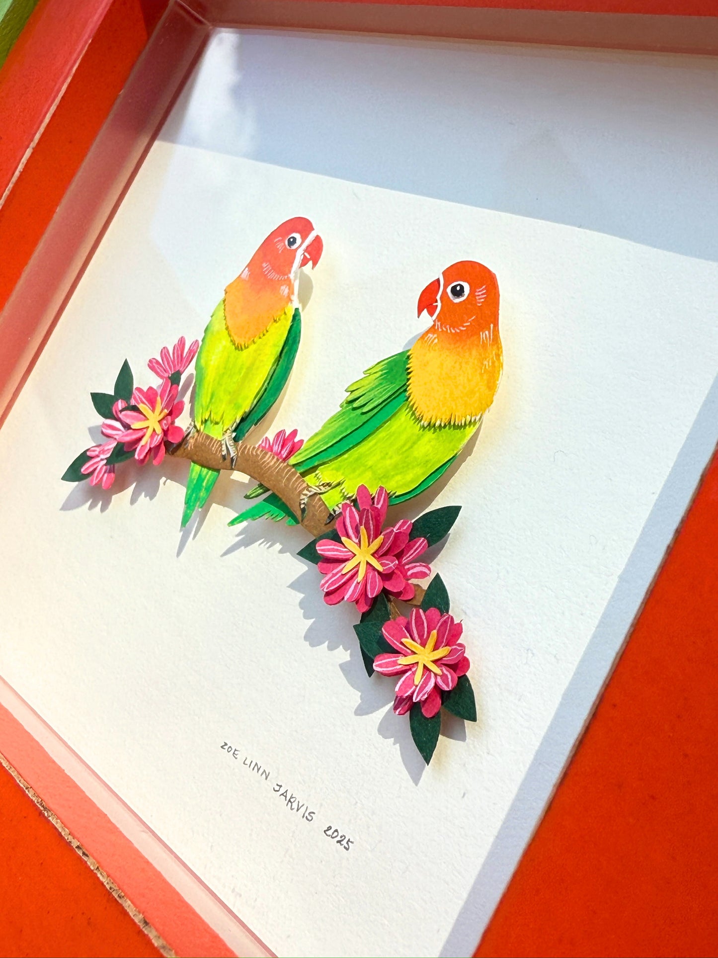 Lovebirds on a Branch