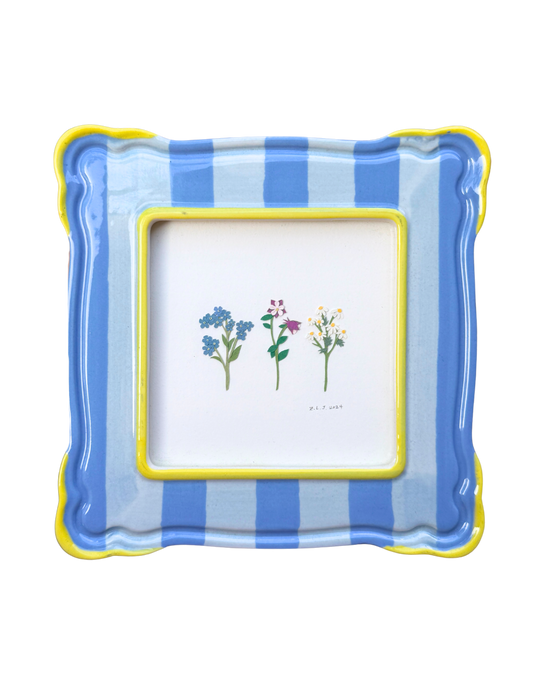Floral Vignettes - Blue Striped Frame