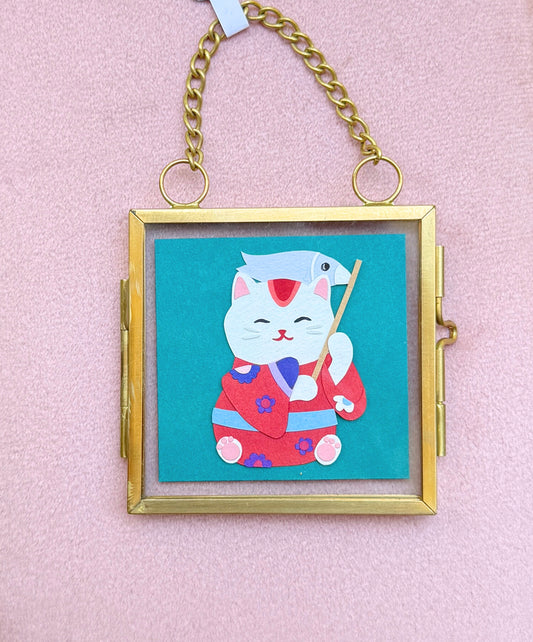 Maneki Neko with Fish Flag