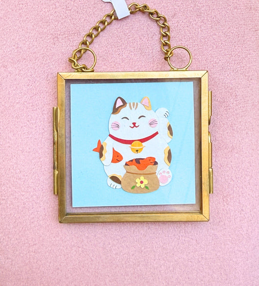 Maneki Neko with Bag of Fish