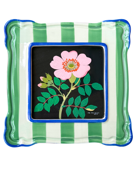 Wild Rose - Green Striped Frame